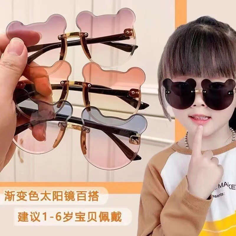 Mắt kính cho bé 1-8 tuổi, kính trẻ em thời trang đáng yêu hình Gấu_222