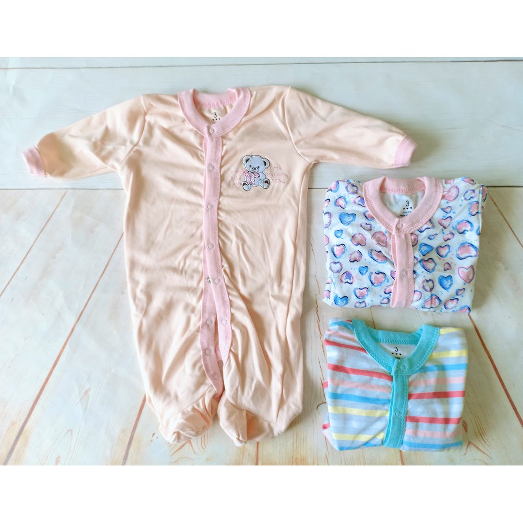 Set 3 bộ Body dài liền vớ CarterBaby cho bé 4-11kg/ Bodysuits em bé