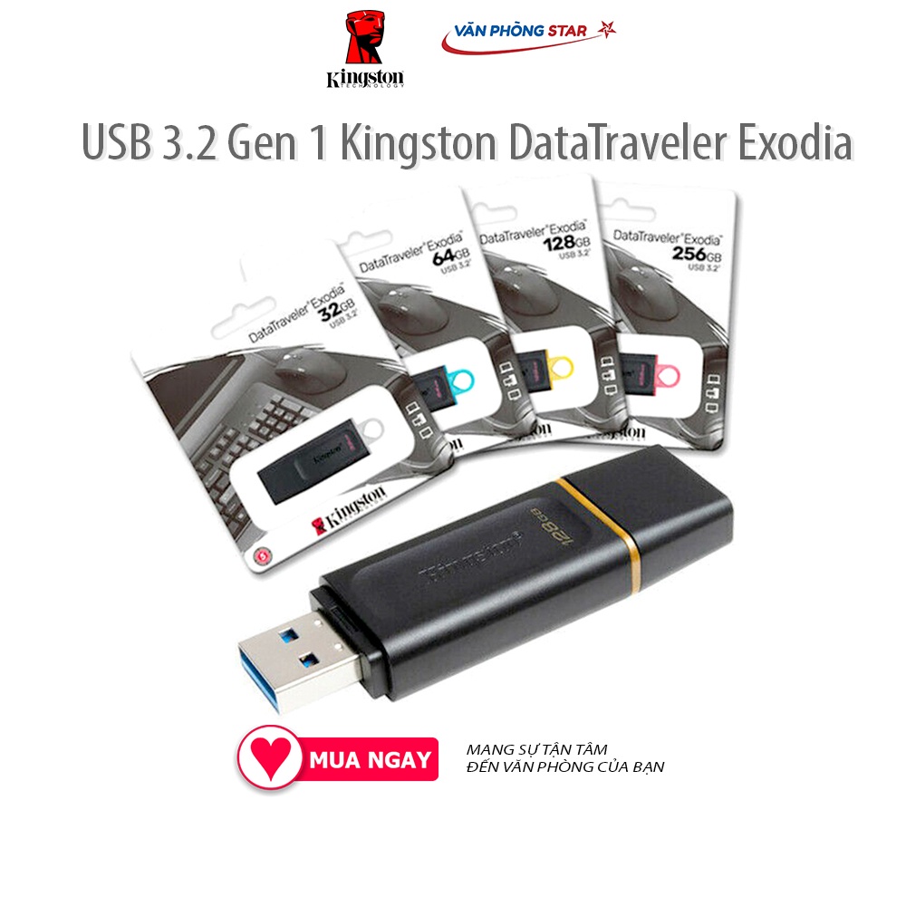 USB kingston 3.2 Gen 1 tại VANPHONGSTAR chính hãng bảo hành 5 năm dung lượng USB 32GB - USB 64GB - USB 128GB