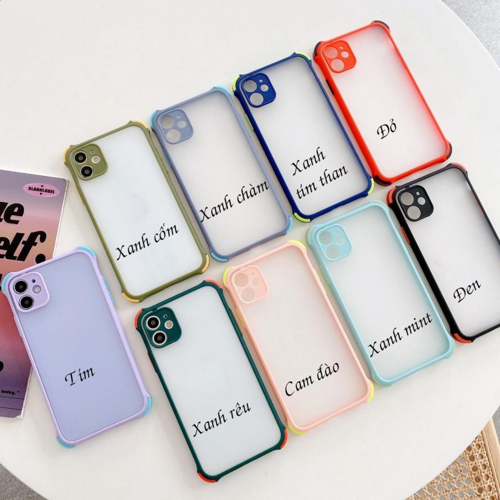 Ốp Nhám Chống Sốc Chống Bám Vân Tay Có Viền Bảo Vệ Camera Iphone6/6plus/6s/6splus/7/7plus/8/8plus/x/xr/xs/11/12/pro/max