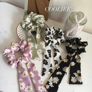 Cột tóc vải scrunchies nơ dài chiffon