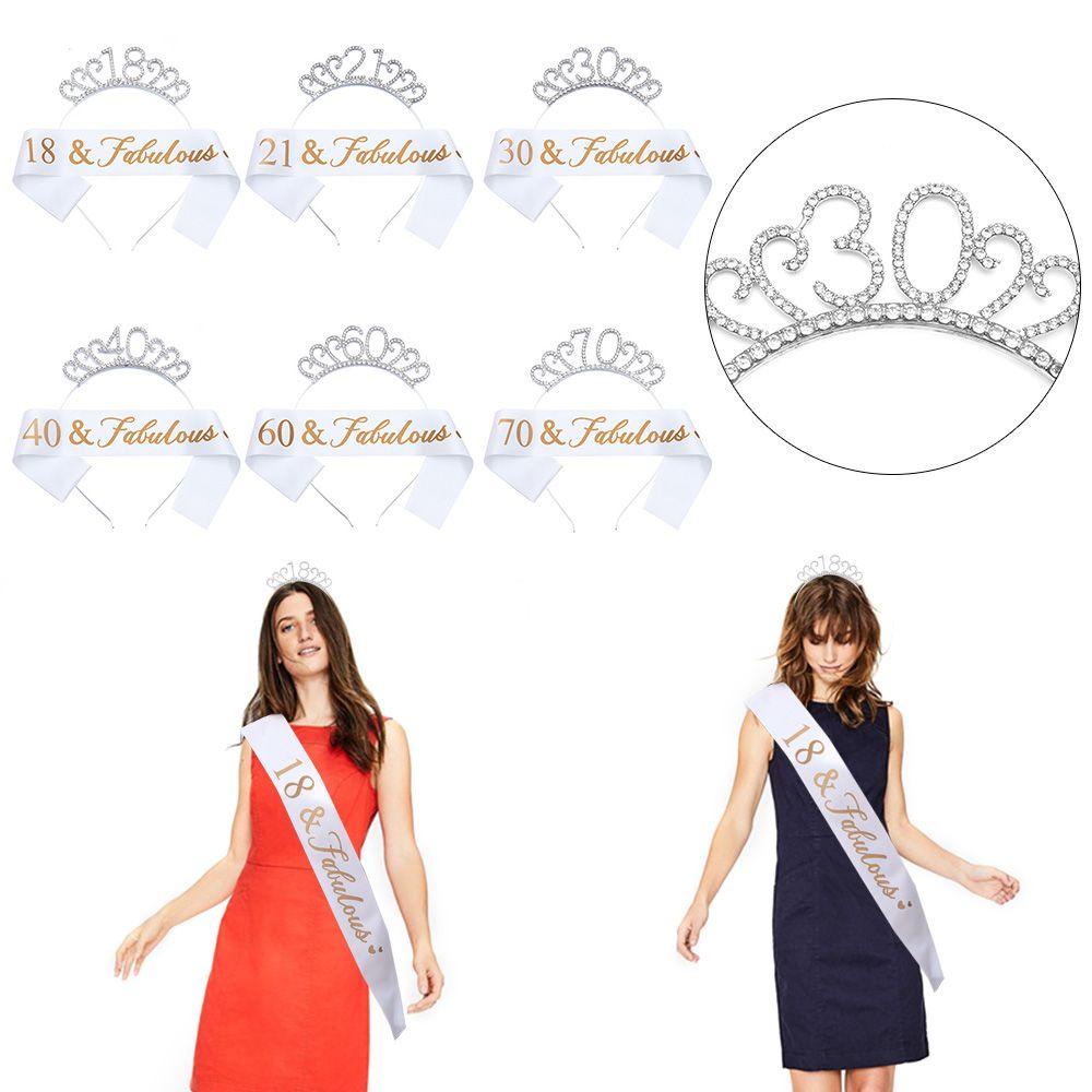 Vương Miện Sinh Nhật Mới 18 / 21 / 30 / 40 / 50 / 60 / 70th|Phụ Kiện Trang Trí Tiệc Tùng Sáng Tạo|Vương Miện Nữ Hoàng Vương Miện Nữ Hoàng