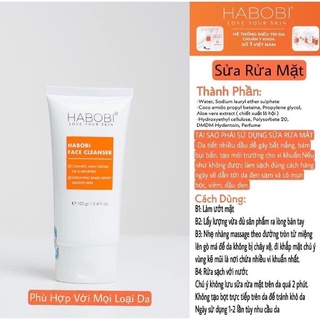 Sữa rửa mặt dịu nhẹ dưỡng ẩm an toàn cho da HABOBI