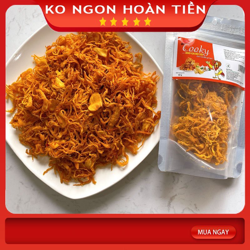 [Khô gà bơ tỏi ăn vặt Rẻ Vô Địch] Khô gà bơ tỏi Cooky 50g ngon rẻ - Khô gà lá chanh | BigBuy360 - bigbuy360.vn