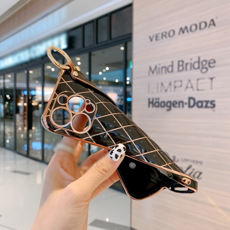 Ốp Điện Thoại TPU Chống Rơi Có Dây Đeo Tay Cho iPhone 14 13 12 Mini 11 Pro Max X XS XR 8 7 Plus + SE 2020