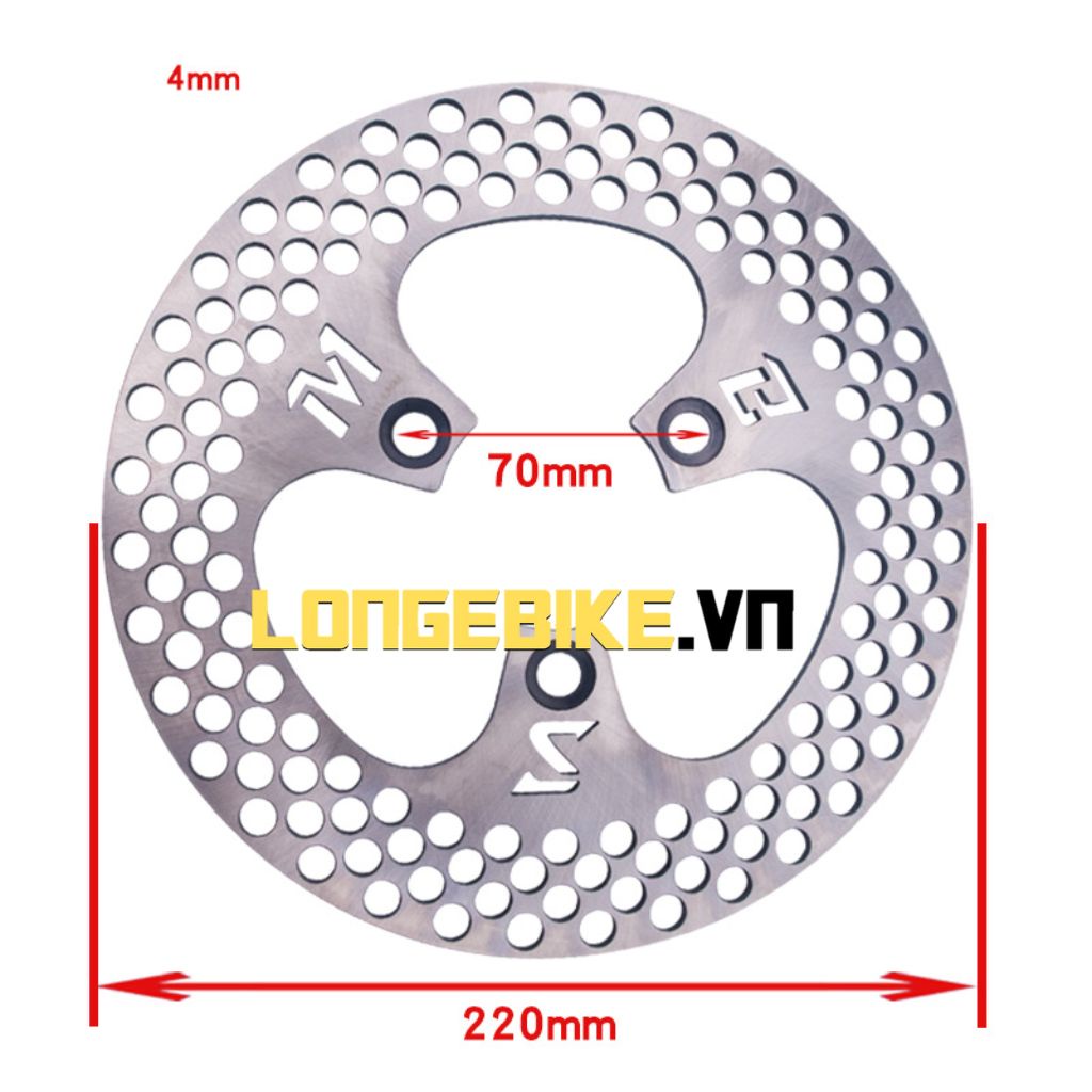 đĩa phanh 220mm nhiều lỗ