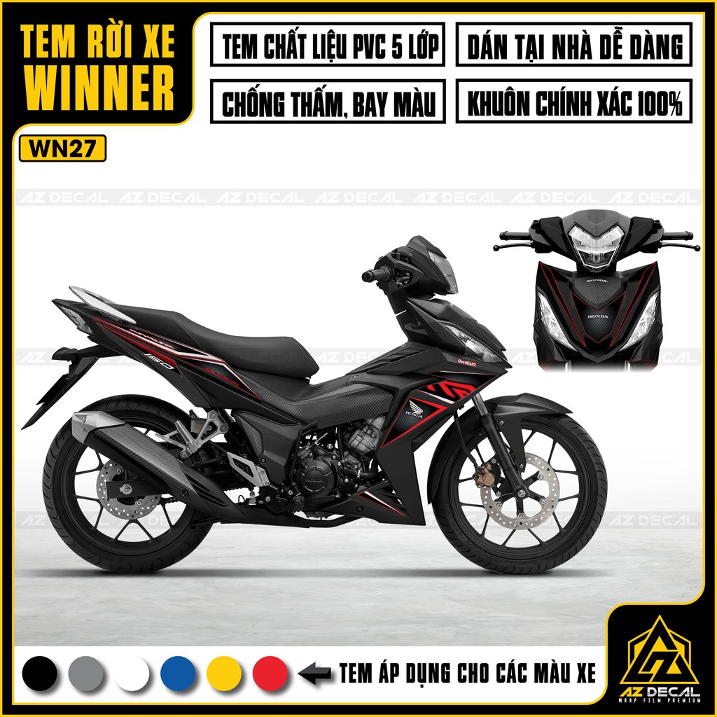 Tem Xe Winner 150 Mẫu Supra | WN27 | Tem Rời Winner V1 - Decal Chống Nước, Chống Phai Màu