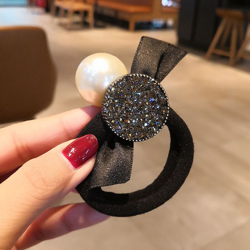 Dây buộc tóc cao su đính ngọc trai giả xinh xắn cho nữ