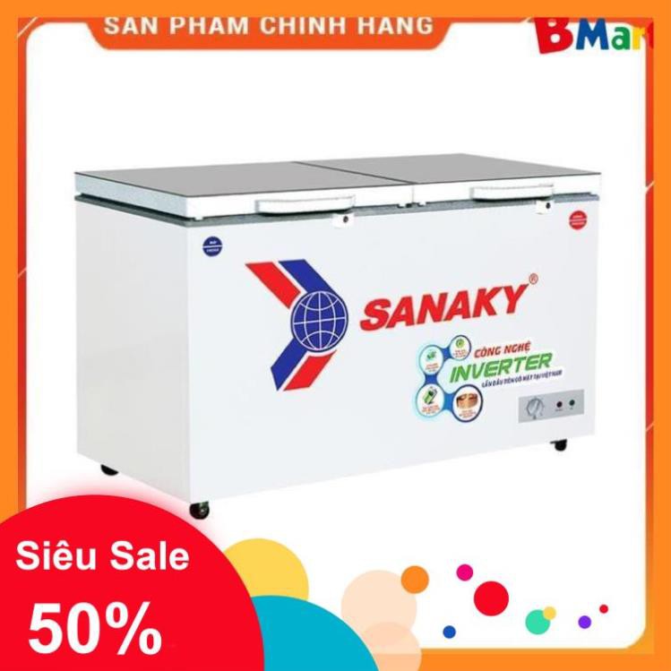 [ FREE SHIPÍ KHU VỰC HÀ NỘI ] Tủ đông Sanaky mặt kính 2 chế độ Inverter VH-2899W4K ( Xám )  - Bmart247  - BM NEW