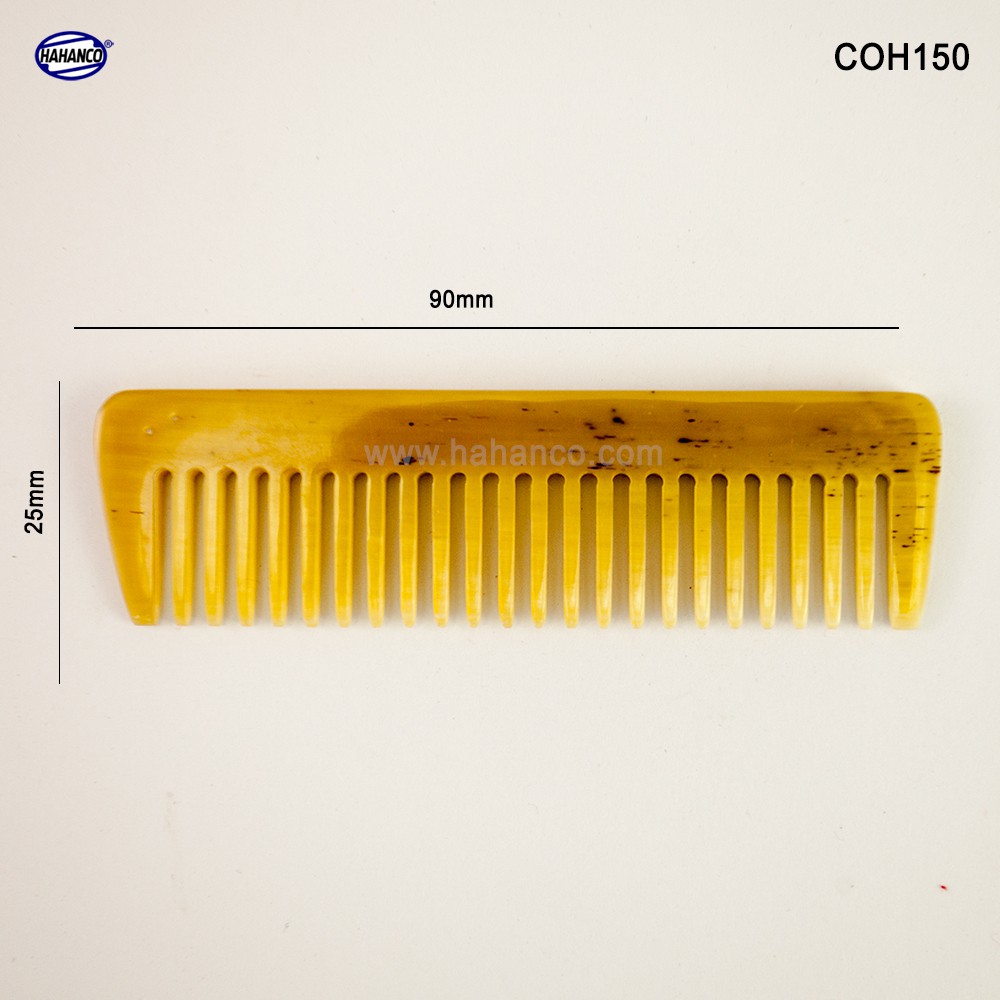 Lược sừng xuất Nhật (Size: XS - 9cm) Lược mini có thể bỏ ví nam - COH150 - Horn Comb of HAHANCO - Chăm sóc tóc