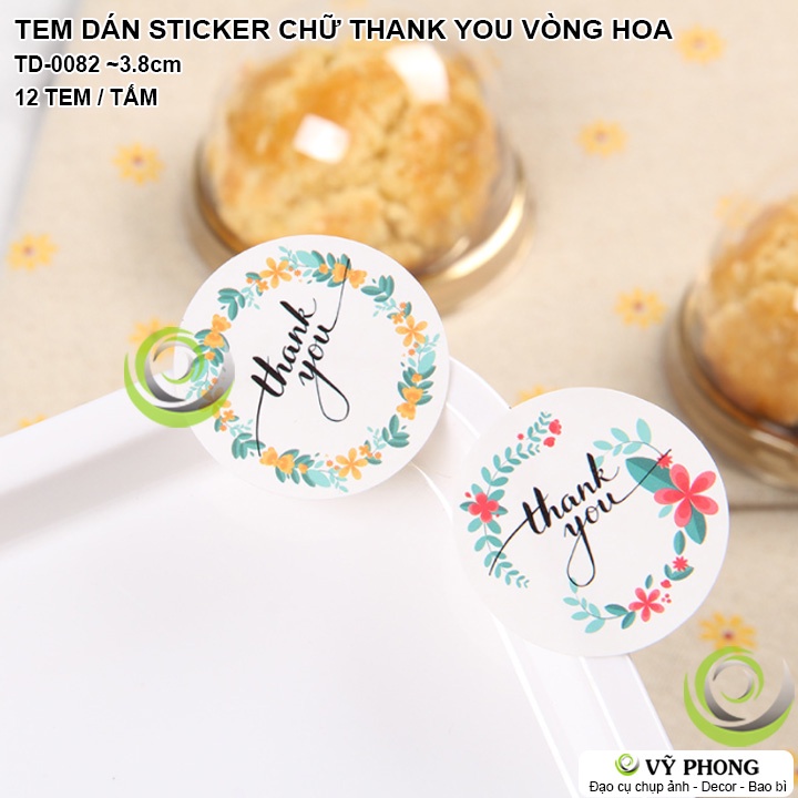 TEM DÁN SITCKER DÁN CHỮ THANK YOU VÒNG HOA 4 KIỂU NHÃN DÁN DECOR TRANG TRÍ NIÊM PHONG BAO BÌ TÚI HỘP QUÀ TD-0082
