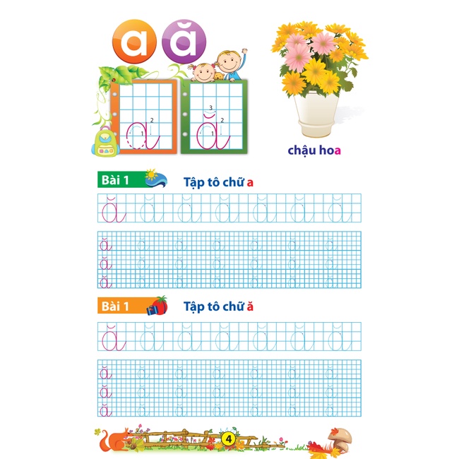 Sách - Bé chuẩn bị vào lớp 1 - Vở bé tập tô chữ mẫu giáo