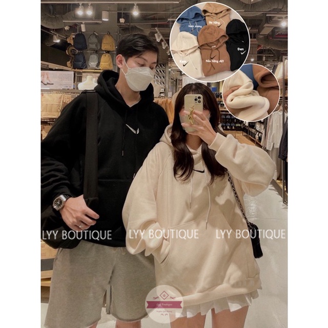 Áo HOODIE nỉ bông oversize THÊU LOGO có mũ hàng Quảng Châu đẹp LYY BOUTIQUE | BigBuy360 - bigbuy360.vn