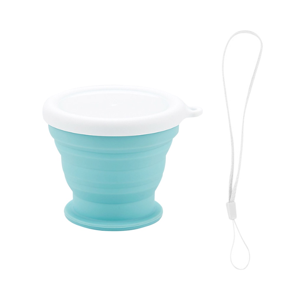 Cốc gấp silicone uống cà phê nhỏ gọn cho du lịch/ dùng ngoài trời màu xanh dương