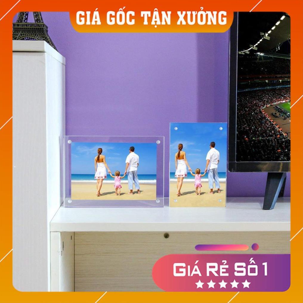 [Giá Gốc Tận Xưởng] Khung ảnh mica trong suốt gắn nam châm để bàn