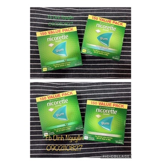 Hàng Úc - Kẹo cao su cai thuốc lá Nicorette Gum 150 viên