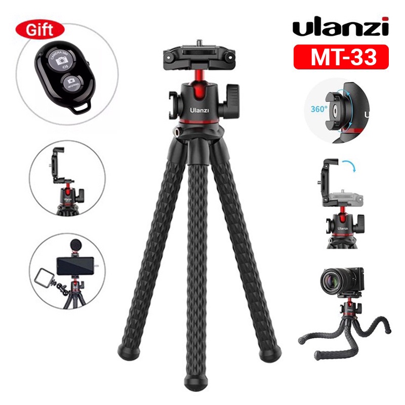 Chân Tripod Mini Ulanzi MT-11 Cho Điện Thoại/Máy ảnh Mirroless, DSLR - Tặng kèm nút chụp hình bluetooth