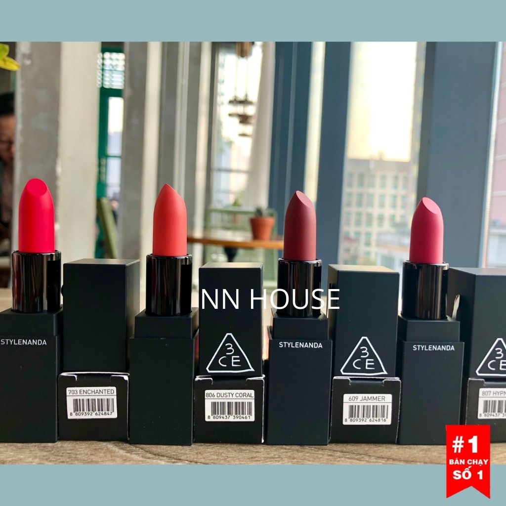 Son lì 3CE 806 dusty coral - son 3CE lì lip color cam san hô mềm mịn - NN HOUSE