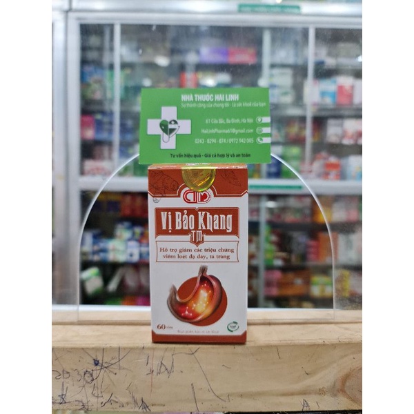 Viên uống giảm đau dạ dày Vị bảo khang TM⚡Tặng quà⚡Hộp 60 viên hỗ trợ giảm viêm dạ dày và tá tràng