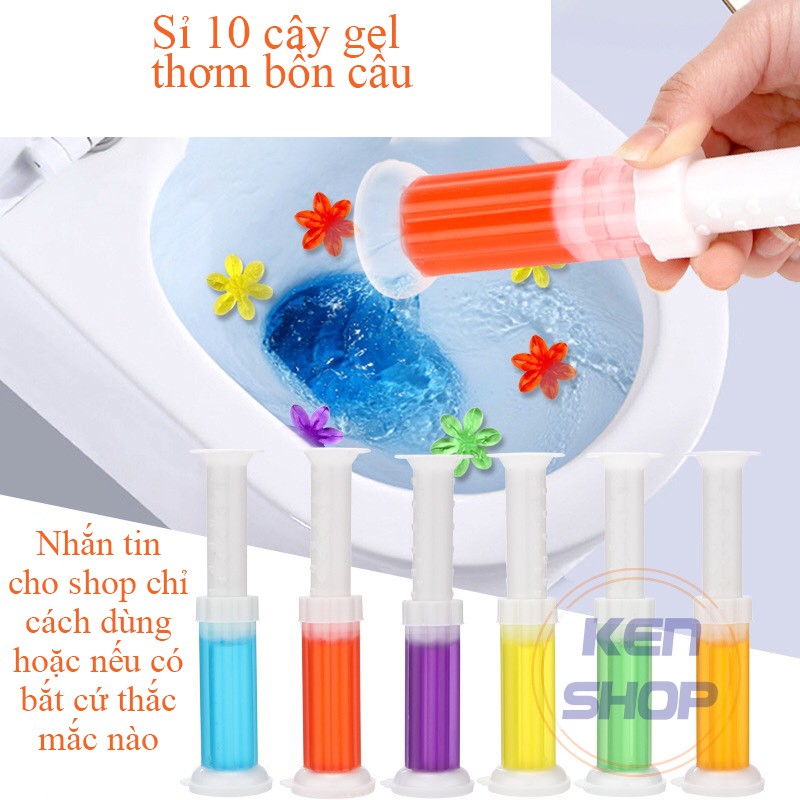 Sỉ 10 cây Gel thơm thơm bồn cầu, khử trùng nhà vệ sinh với 6 hương thơm tiện dụng, khử khuẩn, khử mùi cho toilet