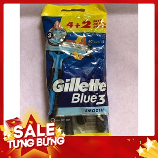 Dao cạo râu Gillette - Blue 3 (Gói 4+2) - Xách tay Đức - Nội địa Đức- Cam Kết Uy Tín 100%