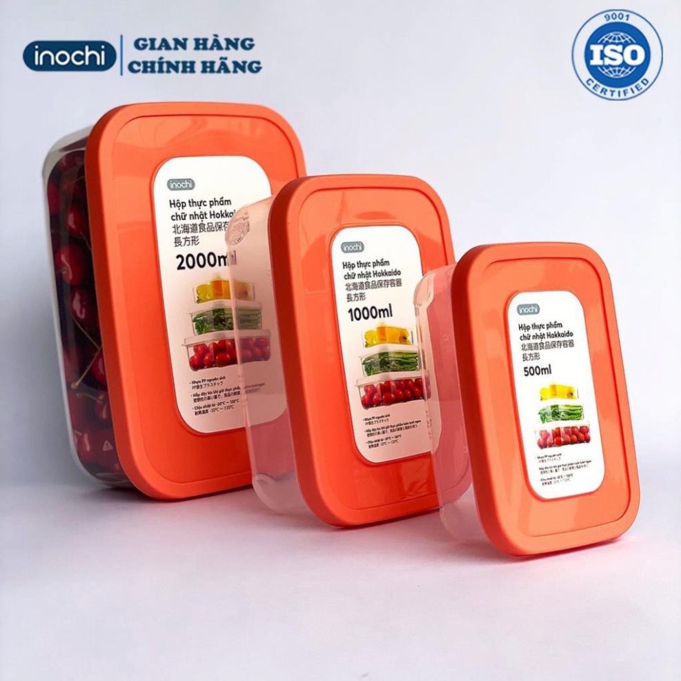 Hộp nhựa đựng thực phẩm , Set 3 Hộp Hokkaido inochi đựng cơm Giữ Nhiệt Văn Phòng
