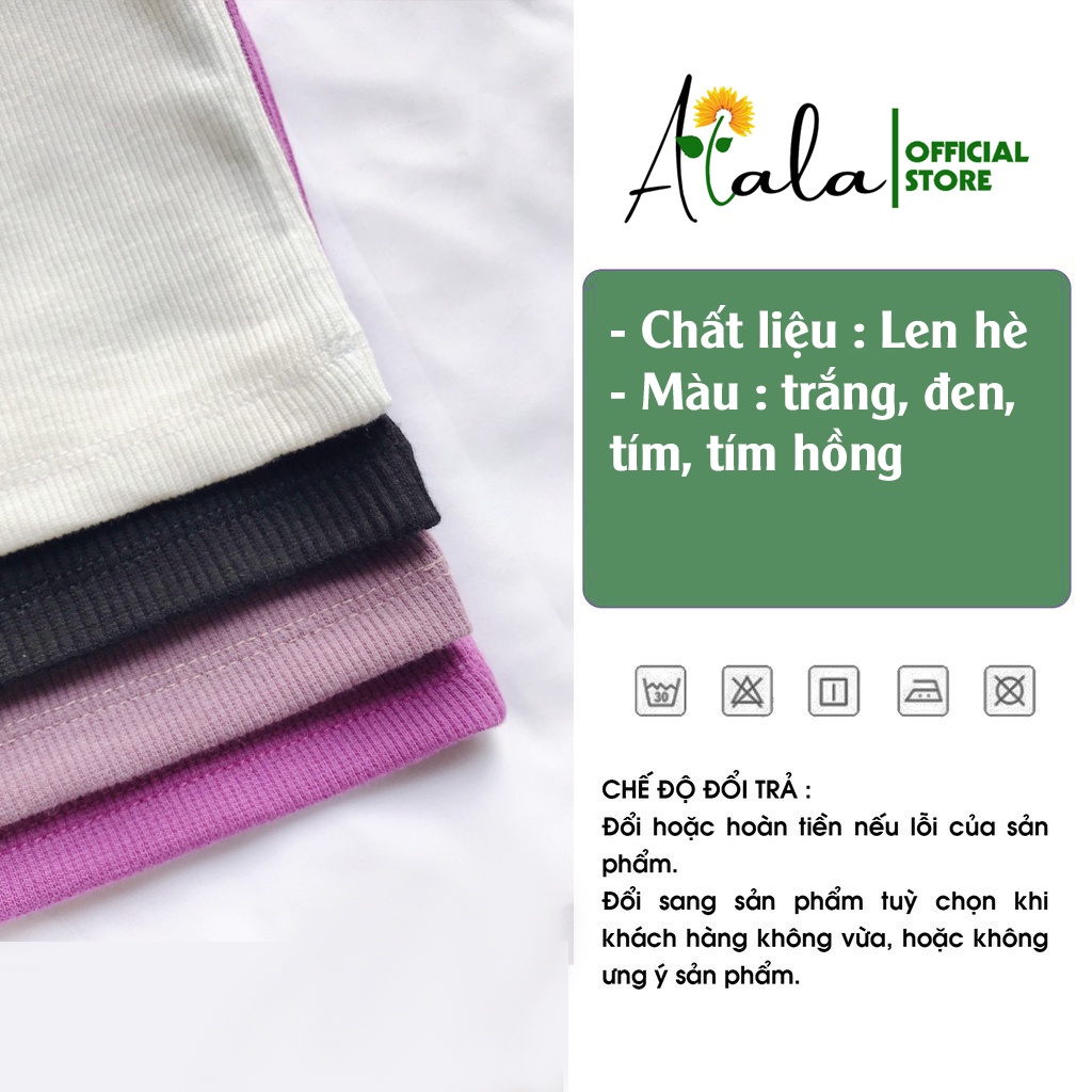 Áo hai dây ALALA dáng ôm không đệm vải cotton co giãn tốt 2 dây nữ thoáng mát