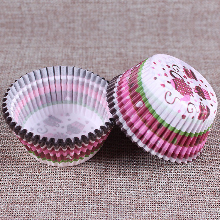 100 đế bánh Cupcake màu cầu vồng bằng giấy chống dầu mỡ