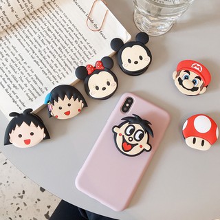 bon DH Giá đỡ điện thoại dạng nhẫn in họa tiết hoạt hình dễ thương 8