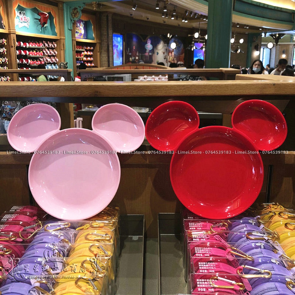 Khay dĩa ăn dặm 3 ngăn hình Mickey Minnie cho trẻ em bé trai gái Disney