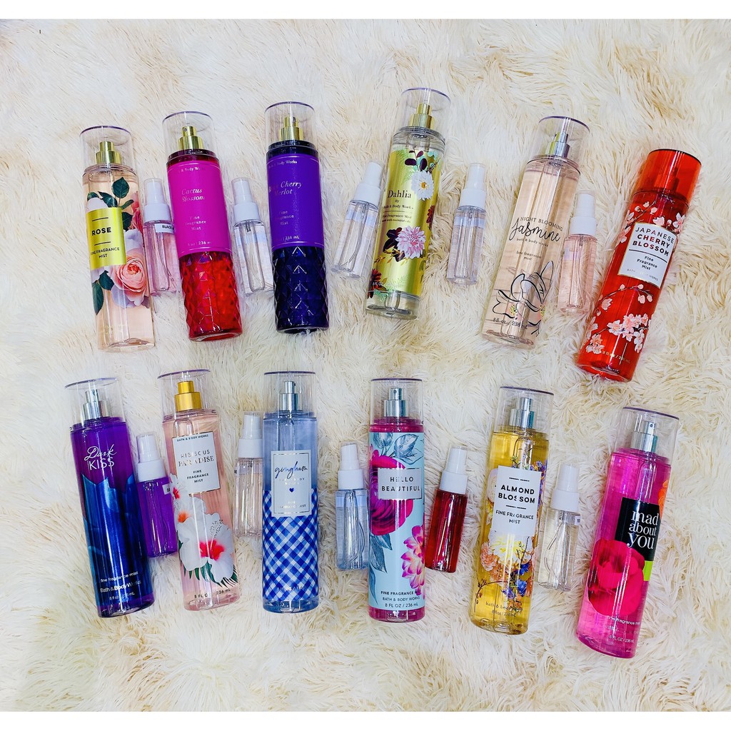 DẠNG 10ML BODY MIST CỦA BATH & BODY WORKS VER3 hàng chính hãng