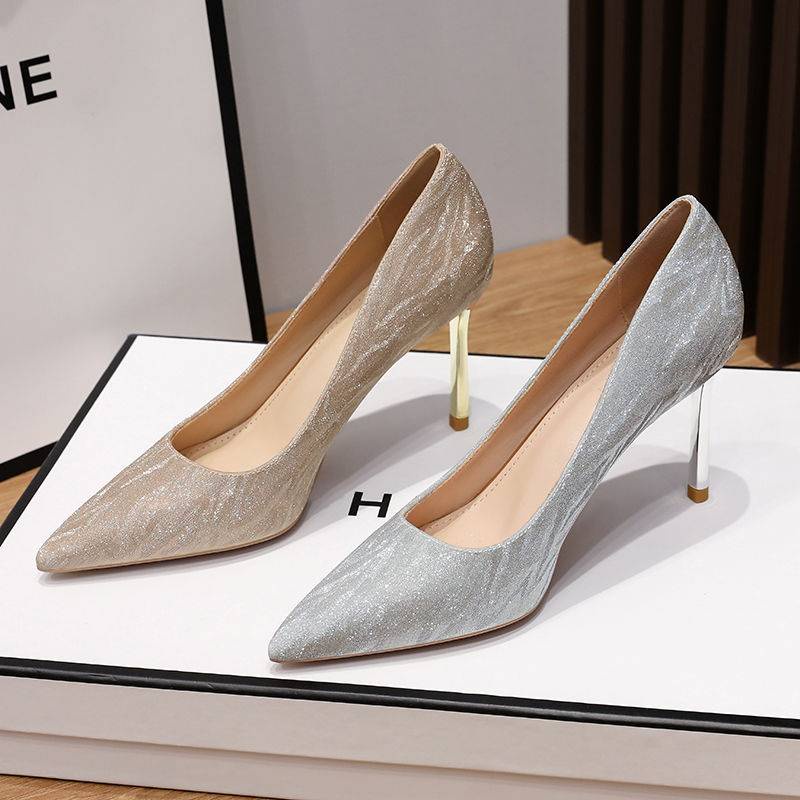 Giày Cao Gót Mũi Nhọn Thiết Kế Mới Thời Trang Theo Phong Cách Pháp