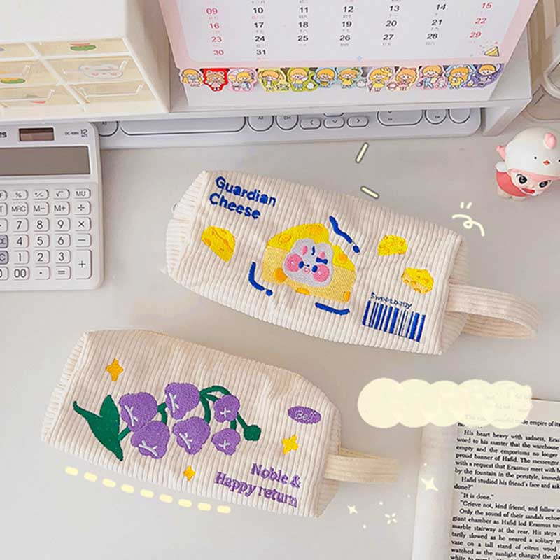Túi Đựng Bút Chì Sức Chứa Lớn Họa Tiết Hoạt Hình Dễ Thương