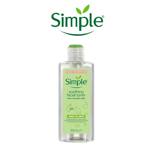 Nước hoa hồng Simple Soothing Facial Toner nhẹ dịu cân bằng độ ẩm da 200ml 100% Alcohol Free - CHÍNH HÃNG