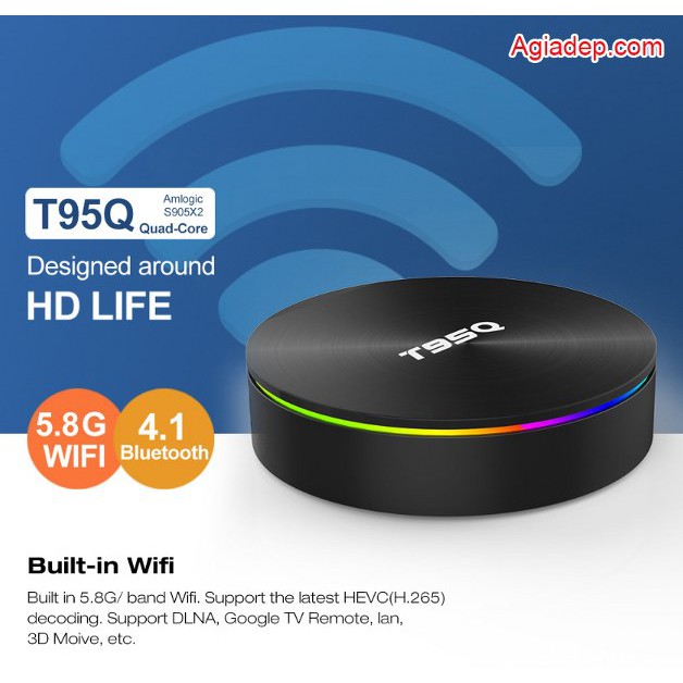 TVBOX Siêu mạnh 4K T95Q-SX S905X2 Android 8.1 Hỗ trợ Gigabit 5G WIFI Bluetooth 4G - tivibox thế hệ mới của Agiadep