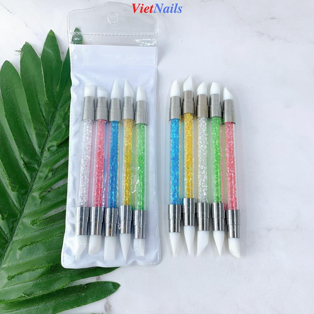 Bút Silicone Đa Năng Hai Đầu, Bút Nặn Hoa, Đẩy Sticker, Dán Foil, Chỉnh Hình Gel