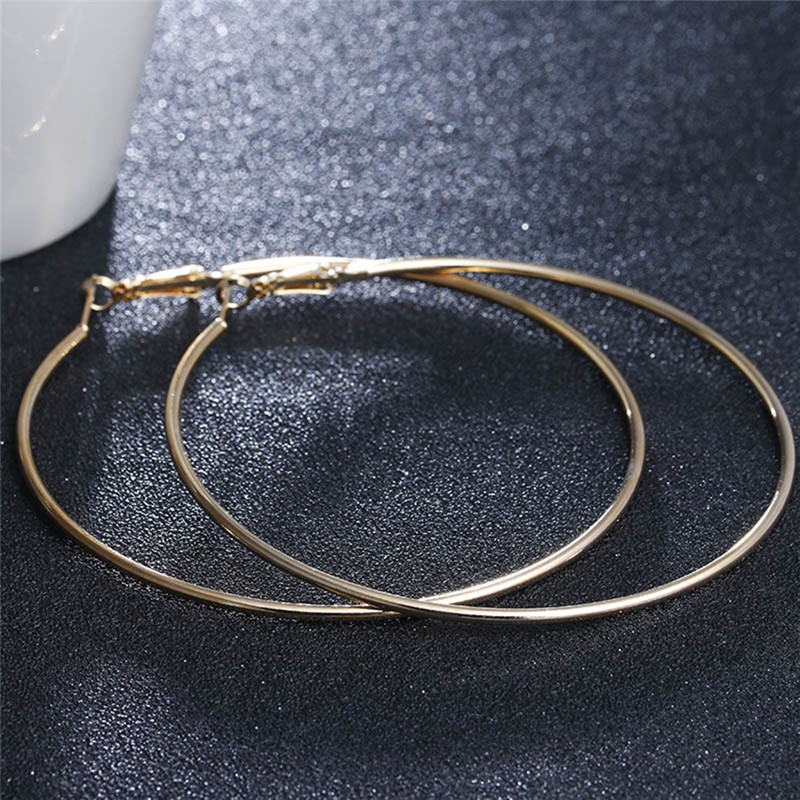 Khuyên tai GJCUTE dạng tròn lớn mạ vàng gợi cảm cho nữ