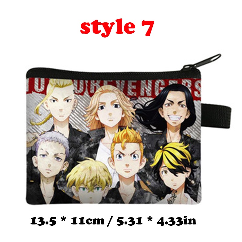 Ví đựng tiền xu cầm tay in họa tiết anime Tokyo Revengers cho học sinh