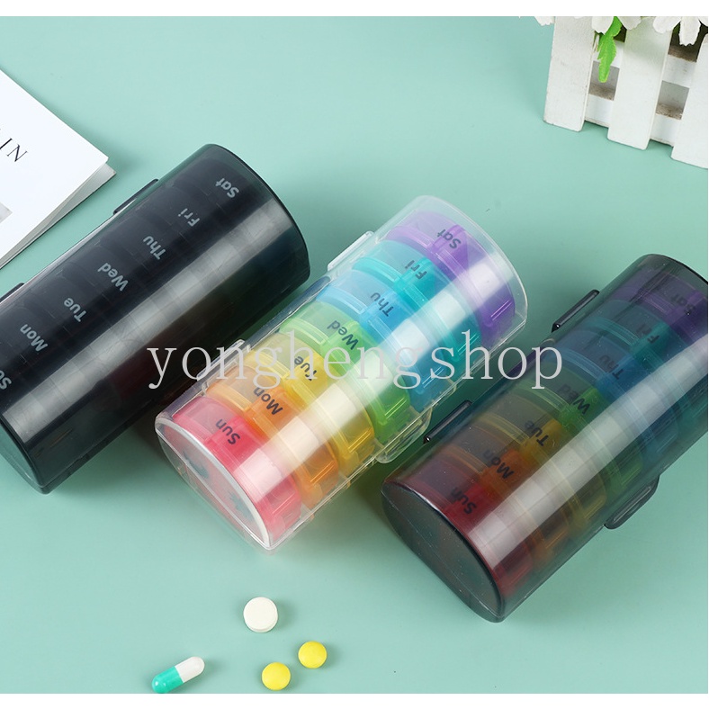 Hộp Đựng Thuốc 14 Ngăn Hình Tròn Sáng Tạo