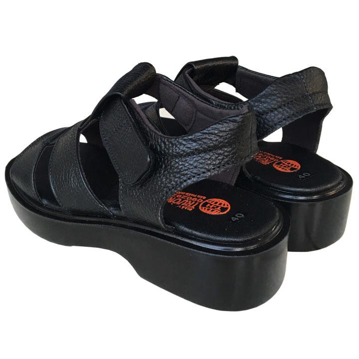 Xăng đan nam da bò màu đen đế PU cao 4.5cm FORM NHỎ HƠN 1 SIZE