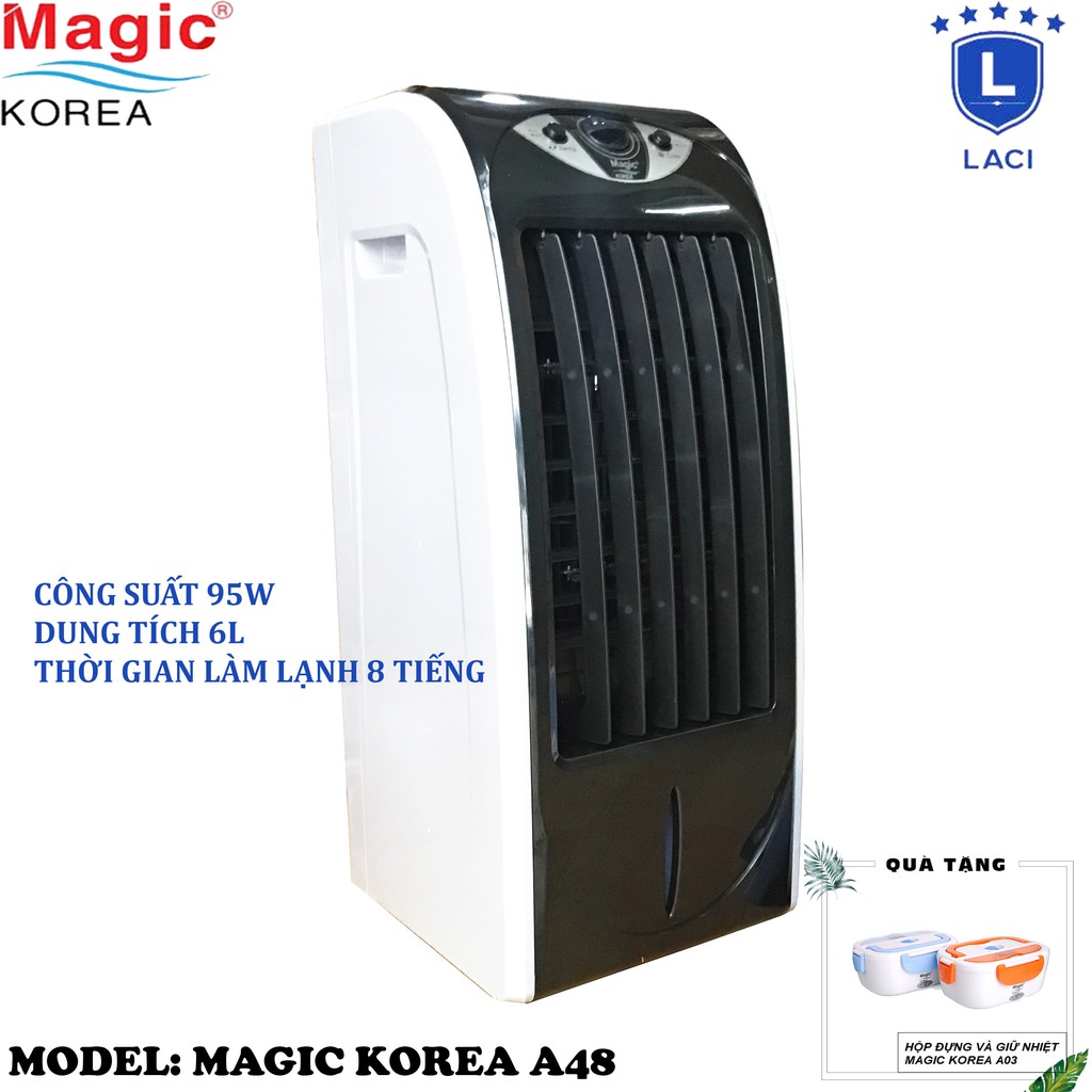 Quạt hơi nước làm lạnh không khí Magic Korea A48 | Công Suất 95W | Dung tích 6L | Tặng Hộp Cơm Giữ Nhiệt