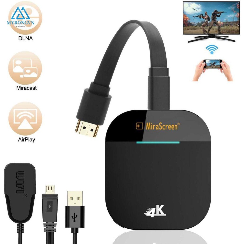 Bộ thu tín hiệu màn hình không dây MiraScreen G5 Plus Wifi DLNA 1080P TV Dongle Airplay HDMI