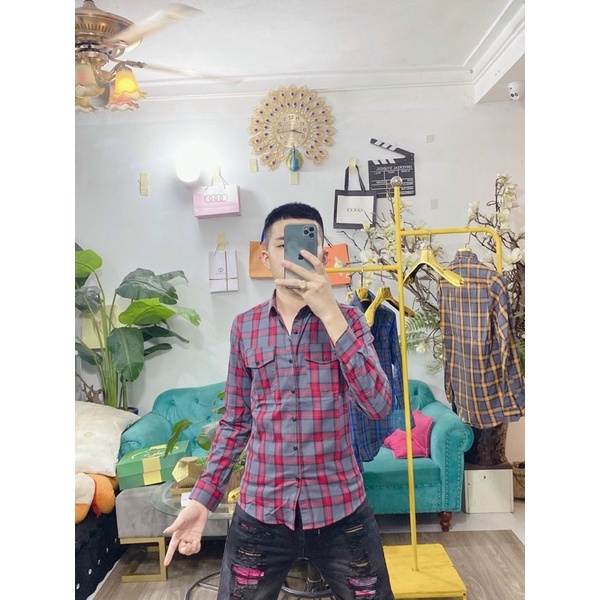 Sơ Mi Kẻ cao cấp màu hot