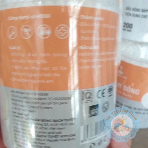 Tăm bông đầu to (có nắp xoay)- hiệu Bông Bạch Tuyết 200 que/ hộp (katydang)