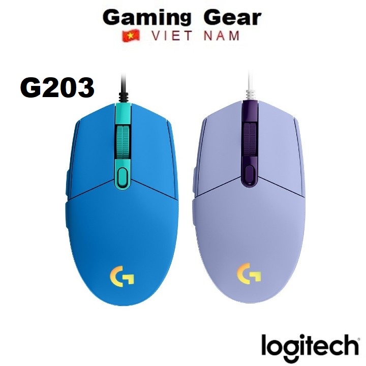 Chuột gaming có dây Logitech G203 Lightsync (Tùy chỉnh RGB, 6 nút lập trình, nhẹ)