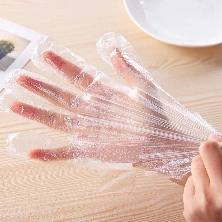 Hộp 200 Bao Tay Nilon - Găng Tay Dùng 1 Lần Tiện Lợi