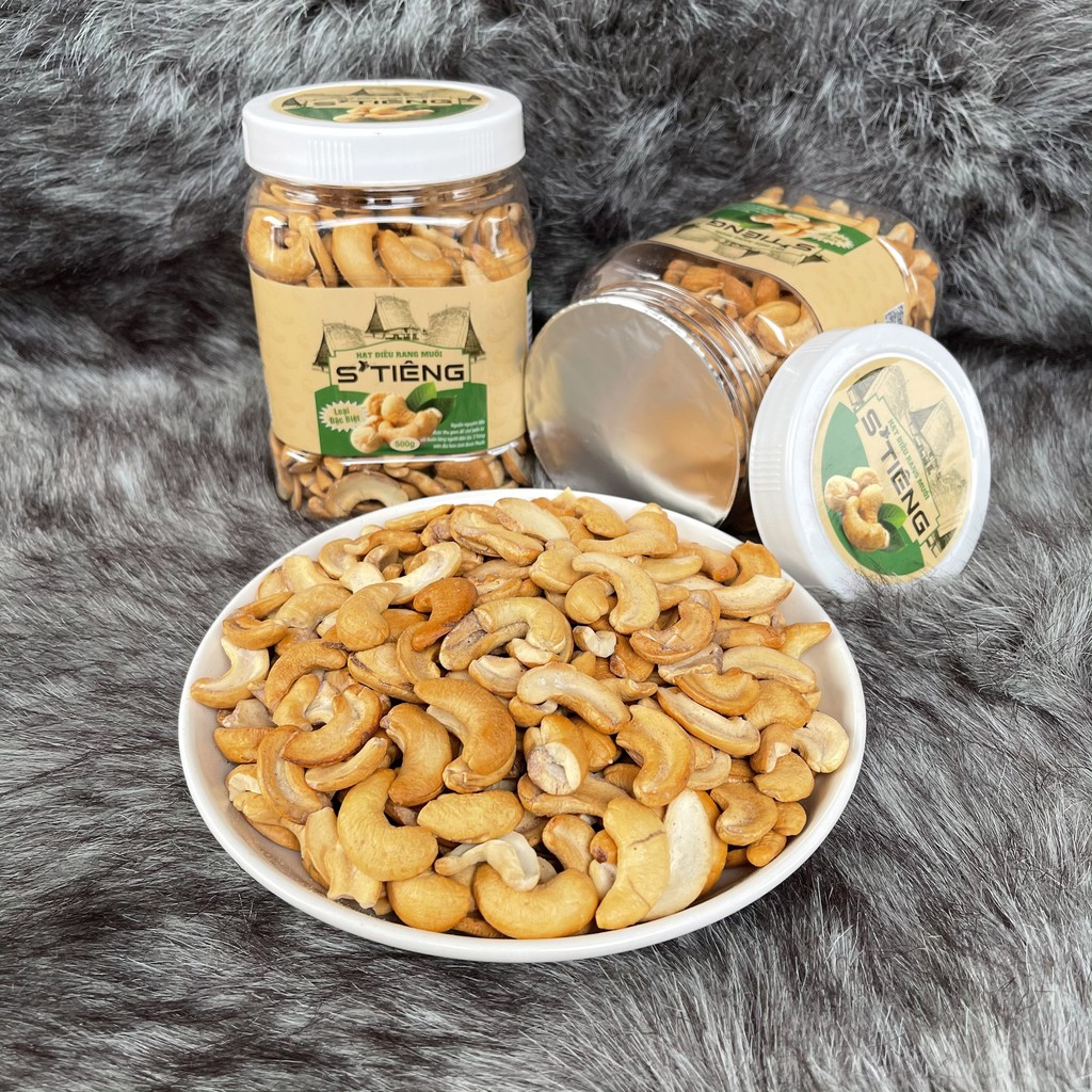 [Mã 77FMCGSALE1 giảm 10% đơn 250K] 500Gr Hạt Điều Rang Muối Bể Đôi Sạch Vỏ Lụa S'Tiêng [Giống Y Hình]