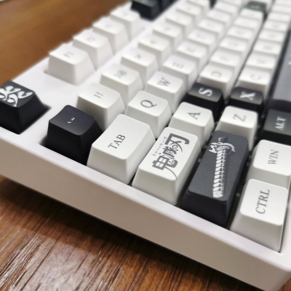 Rengoku Kyoujurou Theme Keycap Demon Slayer Keycap OEM Profile  PBT Thuốc nhuộm-Thăng hoa Bàn phím cơ Keycap Anime Keycap 108 Phím