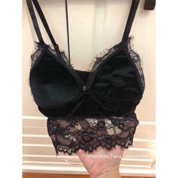 ÁO BRA NHUNG 2 DÂY VIỀN REN MS65781