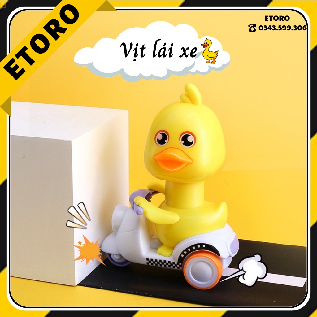 Đồ Chơi Vịt Con Lái Xe Máy Vespa Chạy Đà Màu Vàng Dành Cho Bé Trai Bé Gái Mọi Lứa Tuổi Chơi Trong Nhà Và Ngoài Trời